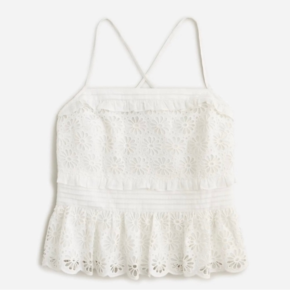J.Crew Jessie eyelet peplum top size xs